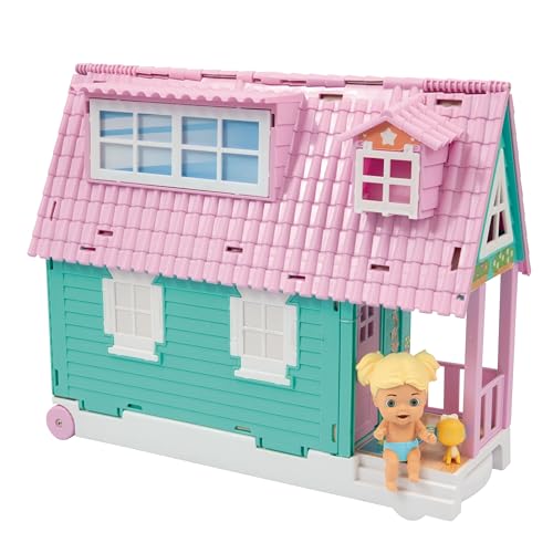 Cicciobello Amicicci AMC04000 Maison des bébés avec poupée et Accessoires de Jeu Amusants Rose et Vert Pastel 3 Ans