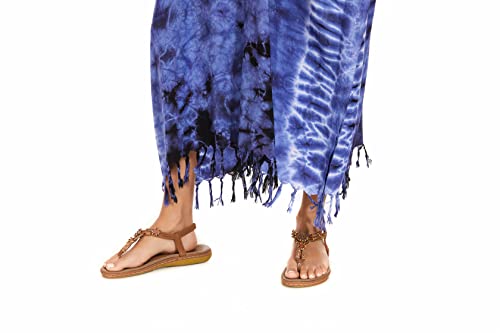 Image of Beautybatik Women Hippie Tie Dye Caftan Kaftan Loungewear Maxi Plus Size Long Dress XL to 4X