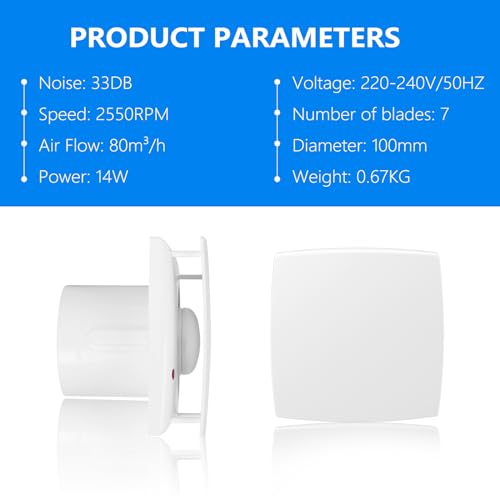 Hon&Guan Aspiratore 100mm Estrattore Silenziosa