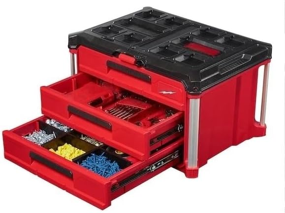 48-22-8443 for Milwaukee Polymer 3-Drawer Tool Box with Quick-Adjust Dividers New