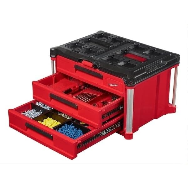 48-22-8443 for Milwaukee Polymer 3-Drawer Tool Box with Quick-Adjust Dividers New