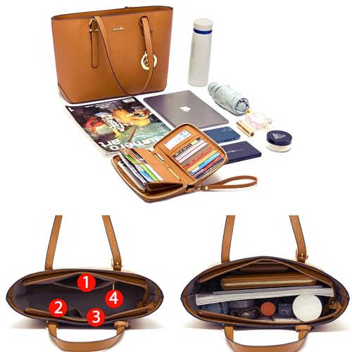 Image of Purses And Wallets Set For Women Work Tote Satchel Handbags Shoulder Bag Top Handle Totes Purse With Matching Wallet