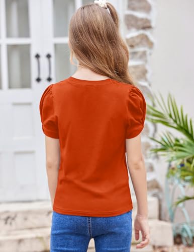 Image of Arshiner Girls T Shirts Twist Short Sleeve Summer Shirts Fashion Crewneck Tops Tee Blouse