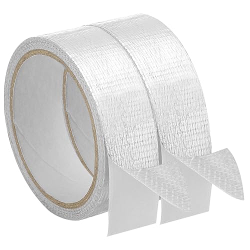 Image of PATIKIL Duct Tape, 1.18 Inch x 32.8 Ft(10.94 Yards) 5.91 Mil Heavy Duty Aluminum Foil Tape Waterproof Glass Fiber Insulation Heat Resistant for Ductwork HVAC Sealing Patching, 2 Roll