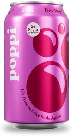 POPPI Soda, Doc Pop, Sparkling Soda, Beverages w/Apple Cider Vinegar, Seltzer Water & Fruit Juice 12oz (12 Pack)