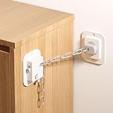 YEYA Upgraded Anti-Tip No Drill Furniture Anchor with Strong 3M Adhesive Backing 10" Adjustable Steel Cable Straps, Baby Proofing Wall Anchors for Child Safety, Playroom Essentials 2P