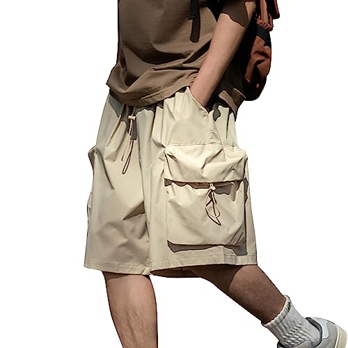 SRZYMJ Kurze Arbeitshose Herren Weiß Shorts Herren Sport Mit Taschen Lederhose Lang Kurzehose Lässige Hose Turnhose Kurz Unterhosen Slip Khaki Fahrradunterhose Gepolstert 5D 3XL