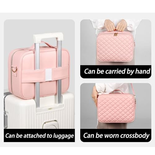 Trousse maquillage miroir LED 3 modes pour rangement pinceaux