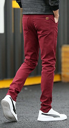 Plaid&Plain Men's Slim Fit Stretchy Chino Pants #TOP30