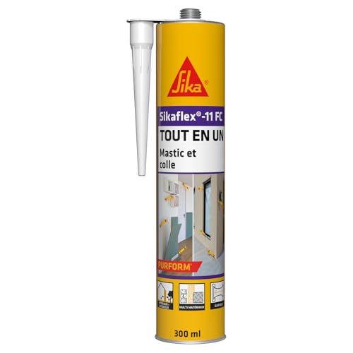 SIKA - Mastic joint et colle multi-usages - Sikaflex 11 FC Purform Blanc - Tout en un - Multisupports - Intérieur et extérieur - Idéal travaux de bricolage - Durcit rapidement - 300 ml