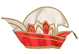 100% Polyester Kleidung zum Feiern Edele Prinzenmütze Komiteemütze Elferratsmütze  Rot-Weiß-Gold  Universal bis Gr. 63  Goldflechte  75452