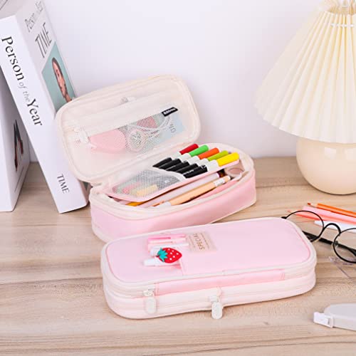 iSuperb Foldable Pencil Case Zipper Big Capacity Aesthetic Canvas Pencil Pouch Compartments Stationery Organizers Pen Bag for Kids Girls Boys Teen Child Student School Supplies Makeup Bags by iSuperb - Used condition - Image 2
