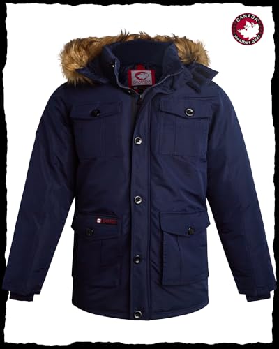 Image of CANADA WEATHER GEAR Mens Parka Jacket - Heavyweight Insulated Water Resistant Winter Coat for Men with Faux Fur Hood
