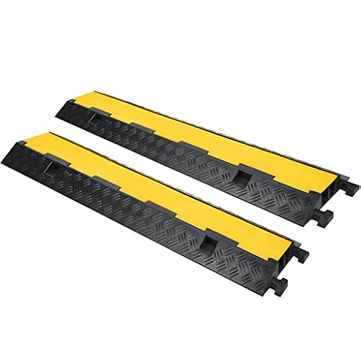 UISEBRT 2 piezas de suelo puente de cable para suelo, canal de cables, puente de manguera, modular, protección de cable de caucho, cubierta inferior con 2 canales, 100 x 24 x 5 cm, negro/amarillo | Ya disponible en tu tienda friki favorita! En mundofriki.es! UISEBRT 2 piezas de suelo puente de cable para suelo, canal de cables, puente de manguera, modular, protección de cable de caucho, cubierta inferior con 2 canales, 100 x 24 x 5 cm, negro/amarillo | Ya disponible en tu tienda friki favorita! En mundofriki.es!