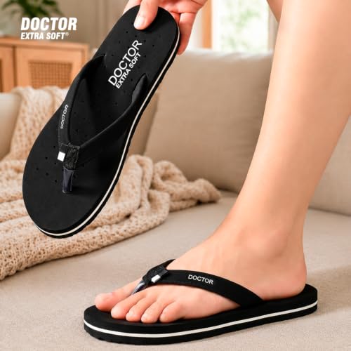 Image of DOCTOR EXTRA SOFT House Slipper for Women's Care Dr Orthopaedic Super Comfort Fitting Flat Cushion Chappal Flip-Flop for Ladies & Girl's