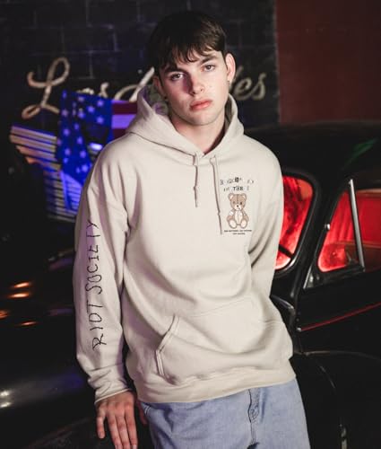 Riot Society Snitches Get Stitches Teddy Mens Hoodie - Sand, X-Large - Thumbnail 2