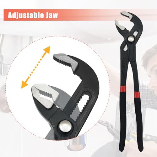 Alicates de lengüeta y ranura con mandíbula en V ajustable de 3 piezas 5