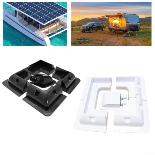 Soporte de panel solar angular de ABS y pasacables doble para instalación en caravanas 5
