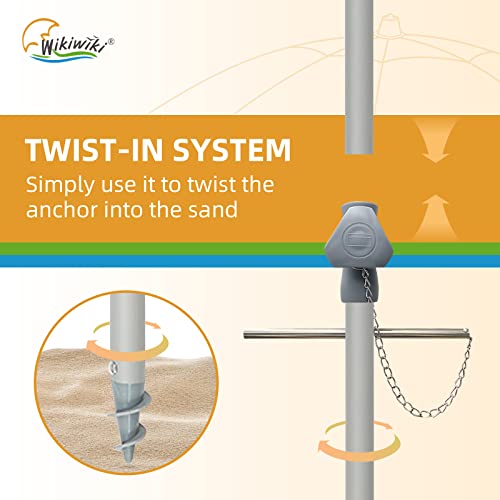 Wikiwiki 7Ft Beach Umbrella For Sand, Portable Sunshade Umbrella With Sand Anchor, Carry Bag, Push Button Tilt, Air Vents, Spf60+ Protection Sun Shelter For Sand And Outdoor Activities (Blue) #TOP3