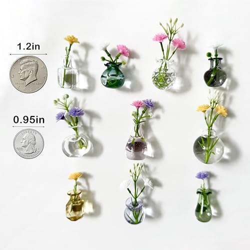 10 imanes mini jarrón decorativo para refrigerador miniatura 3