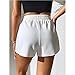 Generic All Purchased Orders Shorts for Women Casual Athletic Stretch High Waist Solid Sweat Shorts Loose Comfy Lightweight Workout Running Shorts Pantalones Cortos Para Mujer, Large, A03_white