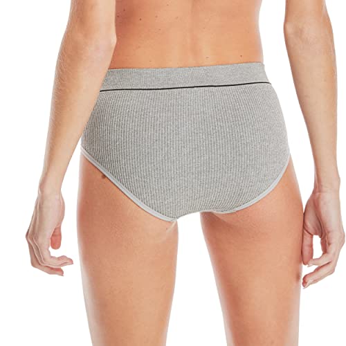 Image of Hanes Women's Originals Hi-leg Bikini Underwear, Seamless Rib Bikini, Assorted Colors, 6-pack