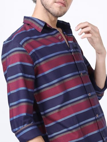 Image of Highlander Men's Striped Slim Fit Shirt