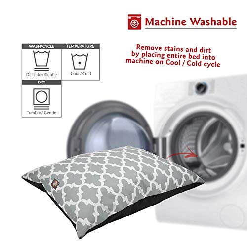 Image of Majestic Pet Rectangle Medium Dog Bed Washable - Non Slip Comfy Pet Bed - Dog Crate Bed Super Value Pillow Dog Bed - Dog Kennel Bed for Sleeping - Dog Bed Medium Breed 35 x 28 Inch - Trellis Gray