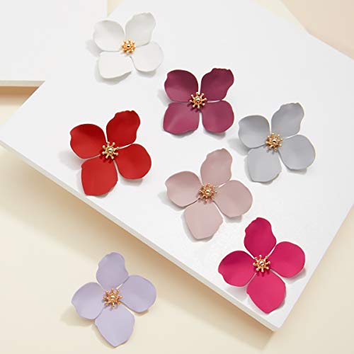 Zenzii Flower Petal Statement Stud Earrings For Women (Rose) #TOP6