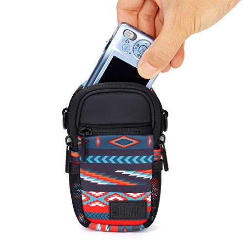 Usa Gear Compact Camera Case (Southwest) Point And Shoot Camera Bag With Accessory Pockets, Rain Cover And Shoulder Strap-Compatible With Sony Cybershot, Canon Powershot Elph, Nikon Coolpix And More #TOP3