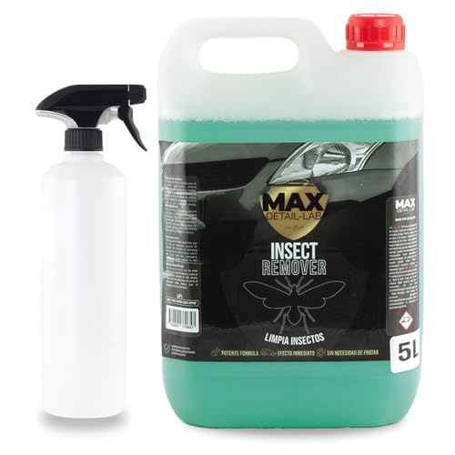 MAX DETAIL-LAB - Insect Remover 5L - Limpia Mosquitos Coche Anti Insectos Sin Frotar, Limpieza Profesional Altamente Efectivo, Fácil Usar, Restaurador Brillo, Líquido Antimosquitos Detailing, 5 Litros
