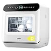 COMFEE' Table Top Dishwasher 7+3 Programs Mini Tabletop Dishwasher No Plumbing, 6L Built-in Water Tank, Hygiene Wash, Auto Door Open Drying, Baby Care, Energy Class D- White