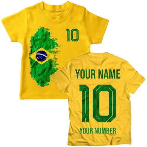 lepni.me T-Shirt da Tifoso di Calcio per Bambini Brasile 2026