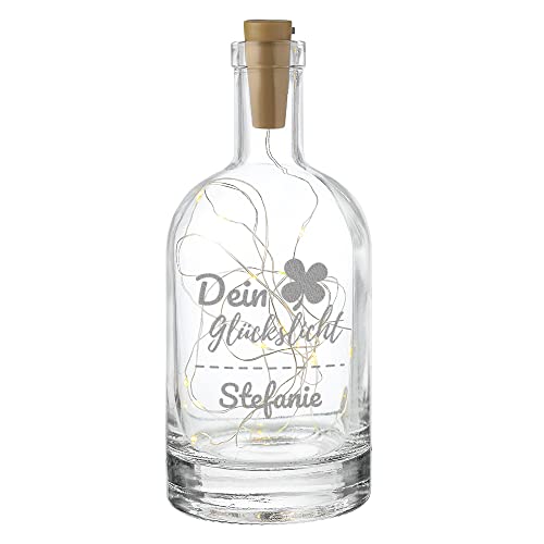 polar-effekt Beleuchtete Dekoflasche mit LED Licht - personalisiert mit...