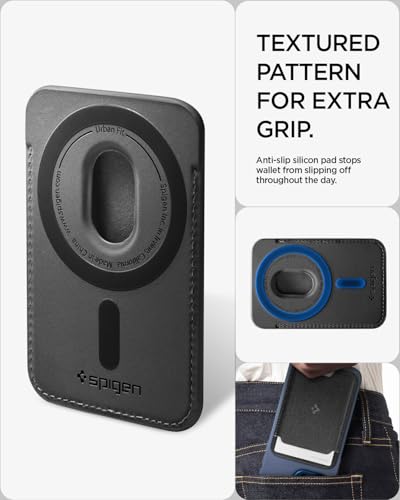 Image of Spigen for MagSafe Wallet, Holds 5 Cards, MagFit Compatible with iPhone 17 /16 /15 /14 /13 /12 Models, Pixel 10 Series, MagSafe-Cases, Pixelsnap and More, Card Holder - Fabric Black (5-Cards)