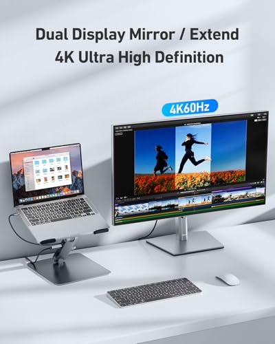 BENFEI ノートパソコンスタンド USB C 7in1 ドッキングステーション 000397grey の商品画像 3