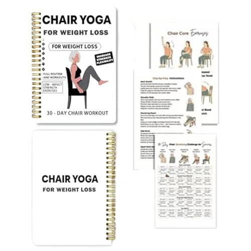 30-Day Chair Yoga Weight Loss Spiral Notebook & Exercise Guide,