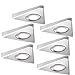 Produktbild 6 x 2,6 W LED Küche Unterschrank Dreieck Spot Licht & Treiber Kit Edelstahl Finish  Natur/Kaltweiß Beleuchtungsstrahl  Theke/Arbeitsfläche Downlights  Schlaufen