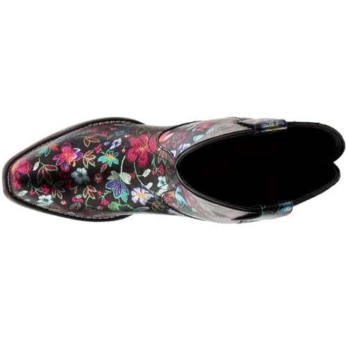 Image of ROPER Womens Ingrid Floral Metallic Snip Toe Casual Boots Ankle Low Heel 1-2 inch
