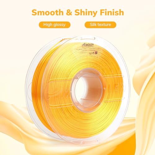 Image of AMOLEN Silk PLA Filament 1.75mm 3D Printer filaments, Shiny Gold Filament for 3D Printing, 1kg(2.2lbs) Spool, Compatible with Most Printer(Silk Gold)