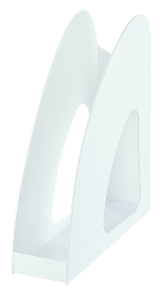 HAN LOOP Magazine Rack, 7.6W x 2.6H x 23.9D cm, Rear Height: 25.7 cm, White, 16210-12