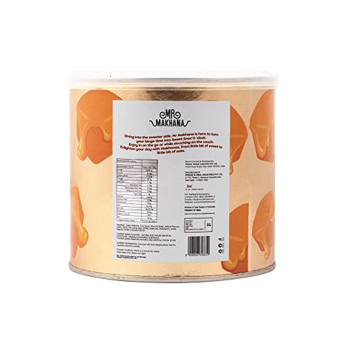 Image of Mr. Makhana Roasted Makhana and Foxnuts : (3x75 gm) | Healthy Snacks | Gluten Free | MSG Free | Antioxidant | Rich Calcium | Zero Trans Fat | Zero cholesterol (Sweet Eats Caramello - Tin Pack)