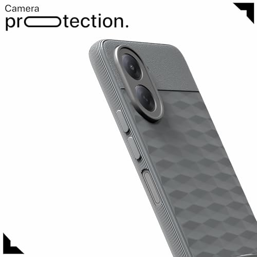 Image of Pikkme Back Cover for Redmi A7 Camera Protection 3D Hexa Cube Design Silicone Protective Bumper Case (Grey)