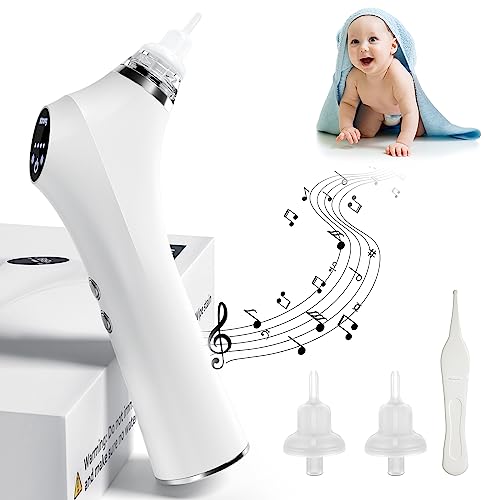 Image of Nasal Aspirator for Baby, Adjustable 3-Level Suction Electric Baby Nasal Aspirator, Safe and Gentle Baby Nose Sucker with Music and 3 Different Food Grade Silicone Nose Suction Nozzles