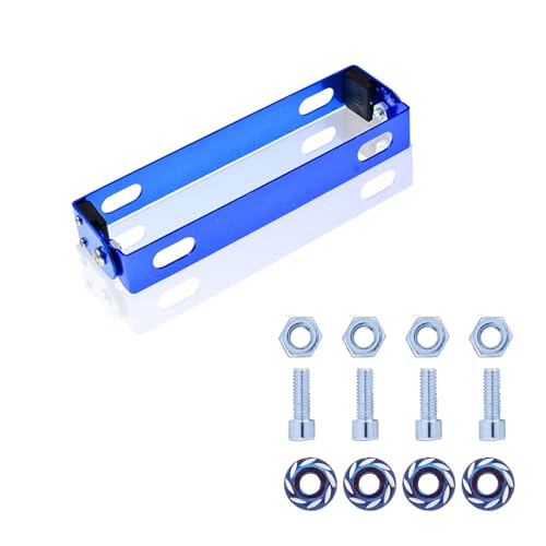 ShuaWdk バイク用 ナンバープレート ブラケット ステンレス製 簡単取付 汎用 ナンバーステー 180°角度調整 原付 含ネジとレンチが (青)