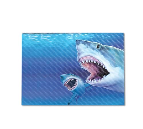 Image of Carbon Fiber Gaming Skin Compatible with HP Envy x360 16 inch (2023) - Great Whites - Premium 3M Vinyl Protective Wrap Decal Cover - Easy to Apply | Crafted in The USA by MightySkins