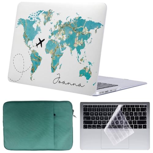 Funda MacBook Pro 13 M2 para viajeros con carcasa rígida mapa de avión