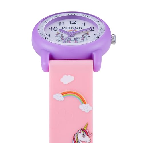 Image of Miykon Kids Watches for Boys and Girls - Educational Time-Telling Gift for Kids Aged 3-15, Toddlers, Preschoolers, and School-Aged Children - Easy to Read Analog Watch, Soft Resin Band, Japanese Quartz, 100M Water Resistant