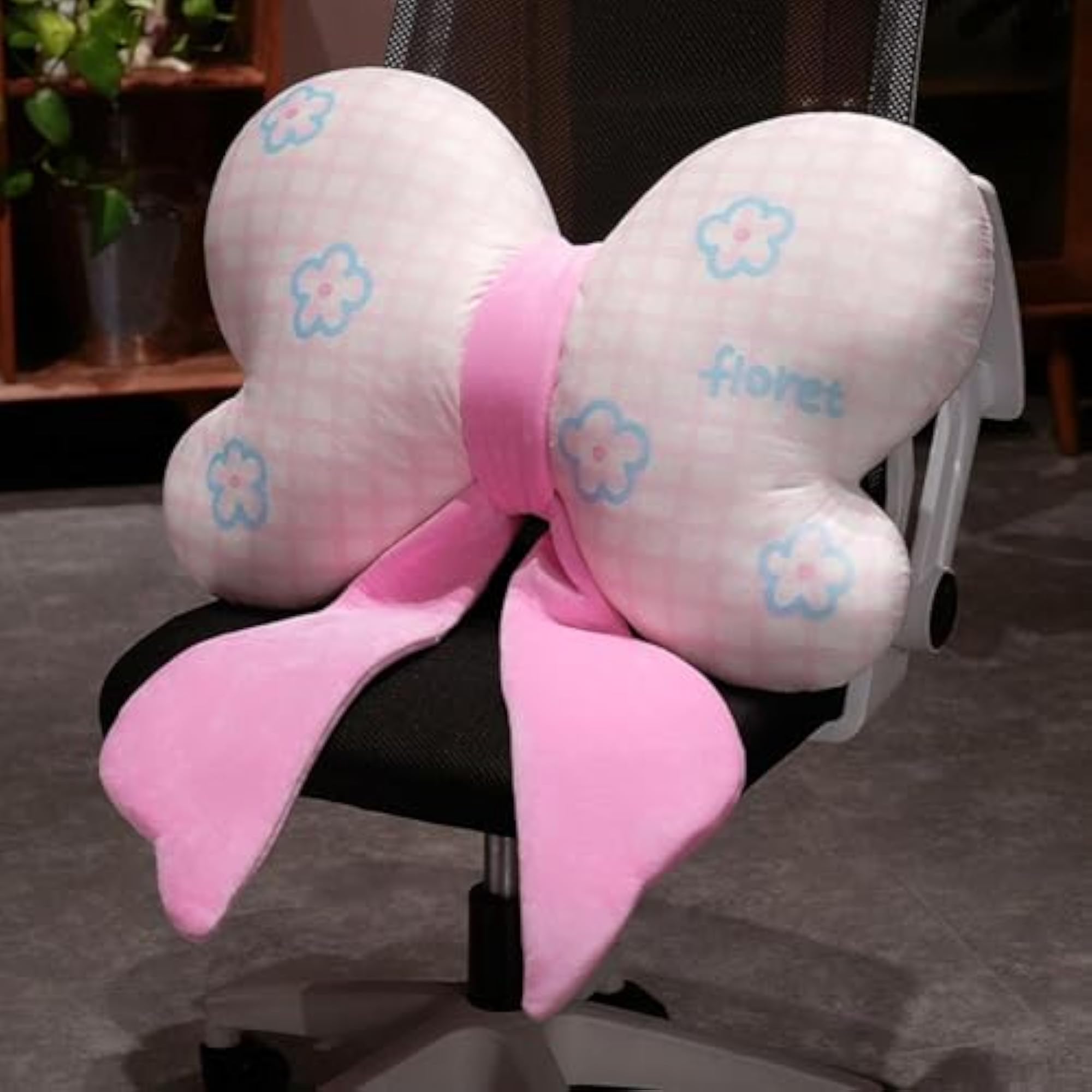Lovely Bowknot Throw Pillow for Holiday and Office Chair