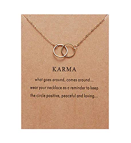 Preisvergleich Produktbild Karma Halskette Kreis Charm Anhänger Positive Vibes